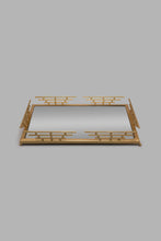 تنزيل الصورة على معرض الصور، Redtag-Gold-Rectangle-Decorative-Metal-Mirror-Tray-Trays-Home-Decor-
