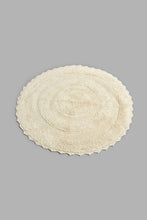 تنزيل الصورة على معرض الصور، Redtag-Beige-Crochet-Round-Rug-Dhurrie-Home-Decor-
