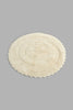 Redtag-Beige-Crochet-Round-Rug-Dhurrie-Home-Decor-