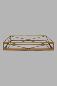 Redtag-Gold-Metal-Mirrored-Square-Tray-Colour:Gold,-Filter:Home-Decor,-HMW-HOM-Bath-Ensembles,-HOM-PAST-MODERN-3/15,-New-In,-New-In-HMW-HOM,-Non-Sale,-Section:Homewares,-W21B-Home-Decor-0