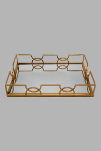 Redtag-Gold-Metal-Mirrored-Rectangular-Tray-Colour:Gold,-Filter:Home-Decor,-HMW-HOM-Bath-Ensembles,-HOM-PAST-MODERN-2/18,-New-In,-New-In-HMW-HOM,-Non-Sale,-Section:Homewares,-W21B-Home-Decor-0