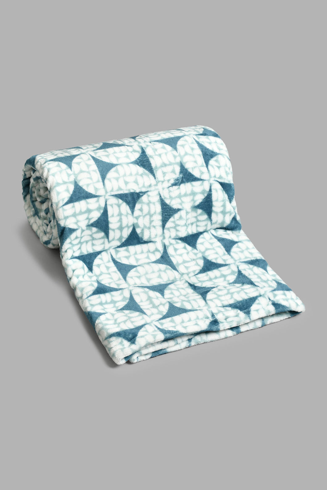 Redtag-Teal-Geometric-Print-Ultra-Soft-Blanket-(Single-Size)-Blankets-Home-Bedroom-