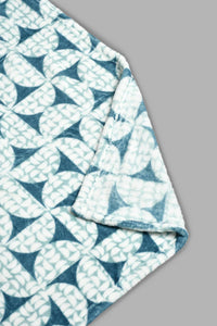 Redtag-Teal-Geometric-Print-Ultra-Soft-Blanket-(Single-Size)-Blankets-Home-Bedroom-