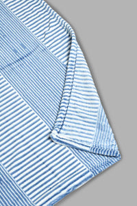 Redtag-Blue-Stripe-Print-Ultra-Soft-Blanket-(Single-Size)-Blankets-Home-Bedroom-