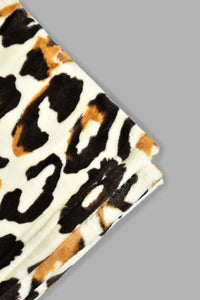 Redtag-Beige-Animal-Print-Ultra-Soft-Blanket-(Single-Size)-Blankets-Home-Bedroom-