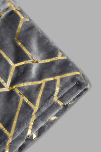 Redtag-Grey-Geometric-Foil-Print-Ultra-Soft-Blanket-(Single-Size)-Blankets-Home-Bedroom-