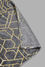 Load image into Gallery viewer, Redtag-Grey-Geometric-Foil-Print-Ultra-Soft-Blanket-(Single-Size)-Blankets-Home-Bedroom-
