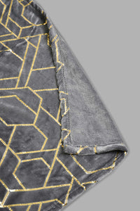 Redtag-Grey-Geometric-Foil-Print-Ultra-Soft-Blanket-(Single-Size)-Blankets-Home-Bedroom-