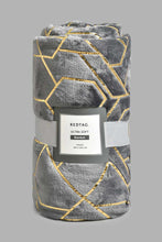 Load image into Gallery viewer, Redtag-Grey-Geometric-Foil-Print-Ultra-Soft-Blanket-(Single-Size)-Blankets-Home-Bedroom-
