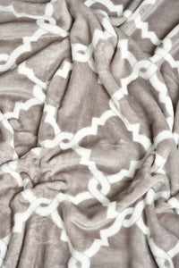 Grey Geometric Ultra Soft Blanket (Double Size)