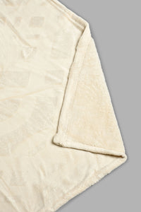 Redtag-Beige-Geometric-Print-With-Glitter-Ultra-Soft-Blanket-(Double-Size)-Blankets-Home-Bedroom-