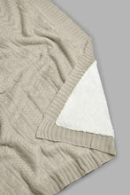 Load image into Gallery viewer, Redtag-Beige-Knit/Sherpa-Reversible-Throw-BED-PHANTASMAGORIA-3,-Colour:Beige,-Filter:Home-Bedroom,-HMW-BED-Throws,-New-In,-New-In-HMW-BED,-Non-Sale,-Section:Homewares,-W21B-Home-Bedroom-
