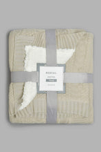 Load image into Gallery viewer, Redtag-Beige-Knit/Sherpa-Reversible-Throw-BED-PHANTASMAGORIA-3,-Colour:Beige,-Filter:Home-Bedroom,-HMW-BED-Throws,-New-In,-New-In-HMW-BED,-Non-Sale,-Section:Homewares,-W21B-Home-Bedroom-
