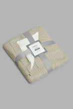 Load image into Gallery viewer, Redtag-Beige-Knit/Sherpa-Reversible-Throw-BED-PHANTASMAGORIA-3,-Colour:Beige,-Filter:Home-Bedroom,-HMW-BED-Throws,-New-In,-New-In-HMW-BED,-Non-Sale,-Section:Homewares,-W21B-Home-Bedroom-
