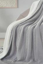 Load image into Gallery viewer, Redtag-Grey-Knit/Sherpa-Reversible-Throw-BED-PHANTASMAGORIA-3,-Colour:Grey,-Filter:Home-Bedroom,-HMW-BED-Throws,-New-In,-New-In-HMW-BED,-Non-Sale,-Section:Homewares,-W21B-Home-Bedroom-
