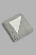 Load image into Gallery viewer, Redtag-Grey-Knit/Sherpa-Reversible-Throw-BED-PHANTASMAGORIA-3,-Colour:Grey,-Filter:Home-Bedroom,-HMW-BED-Throws,-New-In,-New-In-HMW-BED,-Non-Sale,-Section:Homewares,-W21B-Home-Bedroom-

