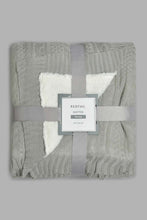 Load image into Gallery viewer, Redtag-Grey-Knit/Sherpa-Reversible-Throw-BED-PHANTASMAGORIA-3,-Colour:Grey,-Filter:Home-Bedroom,-HMW-BED-Throws,-New-In,-New-In-HMW-BED,-Non-Sale,-Section:Homewares,-W21B-Home-Bedroom-
