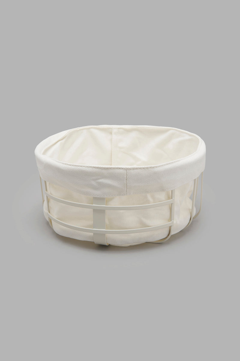 Redtag-Cream-Round-Bread-Basket-Colour:Cream,-Filter:Home-Dining,-HMW-DIN-Baskets,-New-In,-New-In-HMW-DIN,-Non-Sale,-Section:Homewares,-W21B-Home-Dining-0