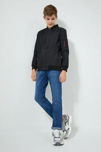 Redtag-Black-Bomber-Jacket-BSR-Jackets,-Colour:Black,-Filter:Senior-Boys-(9-to-14-Yrs),-New-In,-New-In-BSR,-Non-Sale,-Section:Kidswear,-W21B-Senior-Boys-9 to 14 Years