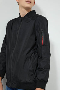 Redtag-Black-Bomber-Jacket-BSR-Jackets,-Colour:Black,-Filter:Senior-Boys-(9-to-14-Yrs),-New-In,-New-In-BSR,-Non-Sale,-Section:Kidswear,-W21B-Senior-Boys-9 to 14 Years