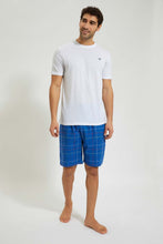 تنزيل الصورة على معرض الصور، Redtag-White-T-Shirt-With-Flannel-Shorts-Set-Colour:White,-Filter:Men&#39;s-Clothing,-Men-Pyjama-Sets,-New-In,-New-In-Men,-Non-Sale,-Section:Men,-W21B-Men&#39;s-
