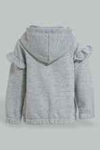 تنزيل الصورة على معرض الصور، Redtag-Grey-Frilled-Shoulder-Jog-Suit-Jog-Sets-Infant-Girls-3 to 24 Months
