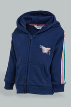 تنزيل الصورة على معرض الصور، Redtag-Navy-Jogsuit-With-Tape-At-Sleeves-Jog-Sets-Infant-Girls-3 to 24 Months
