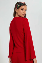 تنزيل الصورة على معرض الصور، Redtag-Red-Ribbed-Top-With-Flared-Sleeves-Celebrity-Tops,-Colour:Red,-Filter:Women&#39;s-Clothing,-New-In,-New-In-LDC,-Non-Sale,-S22A,-Section:Women,-TBL-Women&#39;s-
