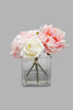 Redtag-Pink-Artificial-Rose-in-Glass-Vase-Colour:Pink,-Filter:Home-Decor,-HMW-HOM-Plants-&-Flowers,-New-In,-New-In-HMW-HOM,-Non-Sale,-Section:Homewares,-W21B-Home-Decor-