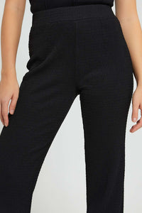 Redtag-Black-Textured-Wide-Leg-Pant-Trousers-Women's-0