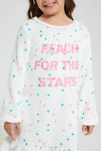Load image into Gallery viewer, Redtag-White-Flannel-Fleece-Printed-Nightshirt-Nightshirts-Girls-2 to 8 Years
