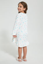 Load image into Gallery viewer, Redtag-White-Flannel-Fleece-Printed-Nightshirt-Nightshirts-Girls-2 to 8 Years
