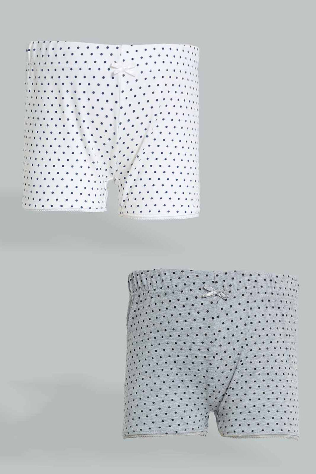 Redtag-Assorted-2-Pc-Pack-Dot-Boxer-Shorts-365,-Colour:Assorted,-ESS,-Filter:Girls-(2-to-8-Yrs),-Girls-Briefs,-New-In,-New-In-GIR,-Non-Sale,-Section:Kidswear-Girls-2 to 8 Years