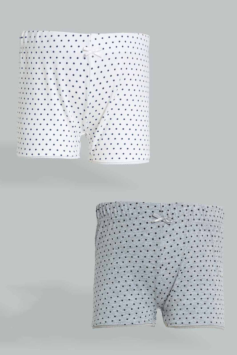 Redtag-Assorted-2-Pc-Pack-Dot-Boxer-Shorts-365,-Colour:Assorted,-ESS,-Filter:Girls-(2-to-8-Yrs),-Girls-Briefs,-New-In,-New-In-GIR,-Non-Sale,-Section:Kidswear-Girls-2 to 8 Years