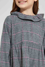 تنزيل الصورة على معرض الصور، Redtag-Assorted-Check-Tiered-Dress-With-Collar-Dresses-Girls-2 to 8 Years
