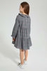 Redtag-Assorted-Check-Tiered-Dress-With-Collar-Dresses-Girls-2 to 8 Years
