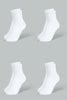 Redtag-White-4Pk-Plain-Crew-Socks-Full-Length-Girls-2 to 8 Years