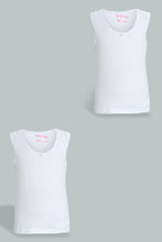 Load image into Gallery viewer, Redtag-White-2-Pc-Pack-1X1-Rib-Vest-365,-Colour:White,-Filter:Girls-(2-to-8-Yrs),-Girls-Vests,-New-In,-New-In-GIR,-Non-Sale,-Section:Kidswear-Girls-2 to 8 Years
