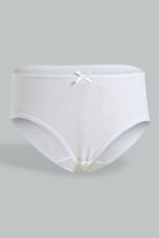 Load image into Gallery viewer, Redtag-White-5-Pc-Pack-1X1-Rib-Plain-Briefs-Boxers-Girls-2 to 8 Years
