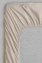 Load image into Gallery viewer, Redtag-Beige-Cotton-Fitted-Sheet-
(Single-Size)-Colour:Beige,-Filter:Home-Bedroom,-HMW-BED-Fitted-Sheets,-New-In,-New-In-HMW-BED,-Non-Sale,-Section:Homewares,-W21B-Home-Bedroom-
