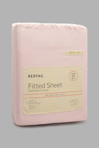Redtag-Pink-Cotton-Fitted-Sheet-(Super-King-Size)-Fitted-Sheets-Home-Bedroom-