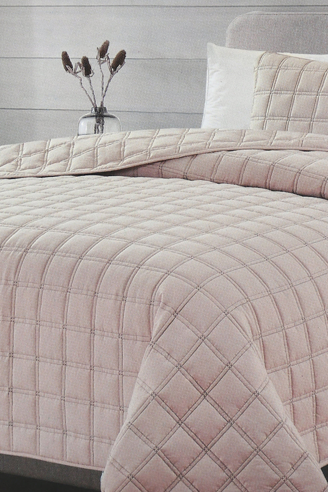 Beige Quilted Bedspread Set (Single Size)