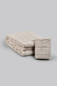 Beige Quilted Bedspread Set (Single Size)