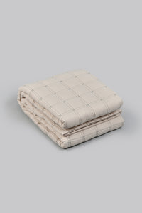 Beige Quilted Bedspread Set (Single Size)