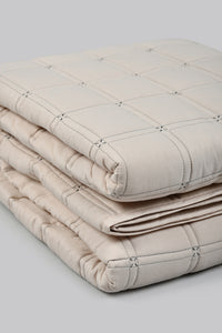 Beige Quilted Bedspread Set (Single Size)