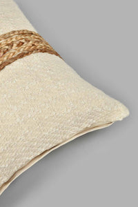 Redtag-Off-White-Hand-Capped-Cushion-Filled-Cushion-BED-HOME-SPUN-3,-Colour:White,-Filter:Home-Bedroom,-HMW-BED-Cushions,-New-In,-New-In-HMW-BED,-Non-Sale,-Section:Homewares,-W21B-Home-Bedroom-