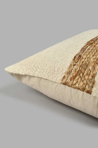 Redtag-Off-White-Hand-Capped-Cushion-Filled-Cushion-BED-HOME-SPUN-3,-Colour:White,-Filter:Home-Bedroom,-HMW-BED-Cushions,-New-In,-New-In-HMW-BED,-Non-Sale,-Section:Homewares,-W21B-Home-Bedroom-