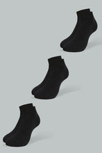 Load image into Gallery viewer, Redtag-Black-Sneakers-Socks-3-Pack-Full-Length-Men&#39;s-
