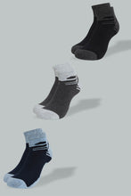 Load image into Gallery viewer, Redtag-Assorted-Sports-Socks,-3-Pc-Pack-Ankle-Socks-Men&#39;s-
