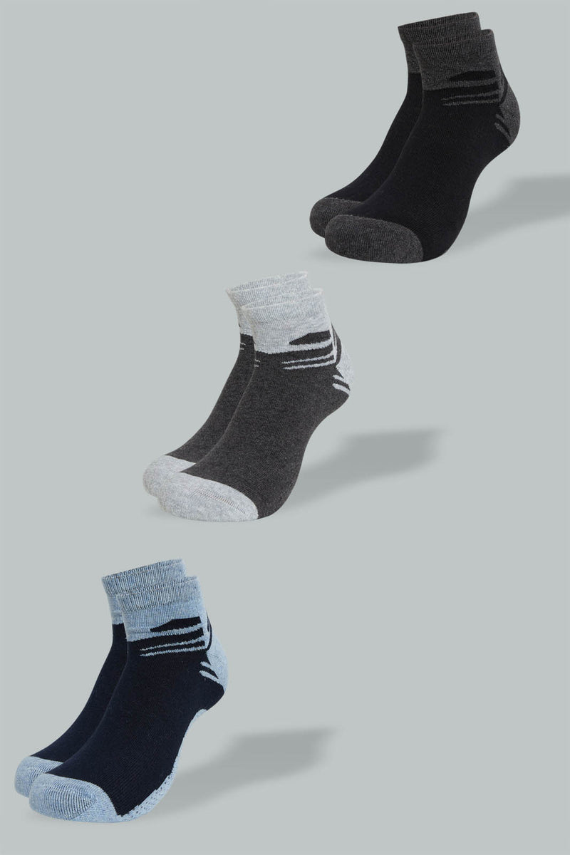 Redtag-Assorted-Sports-Socks,-3-Pc-Pack-Ankle-Socks-Men's-